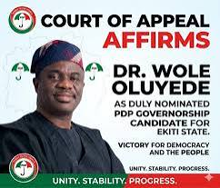 Ekiti Guber: Appeal Court affirms Oluyede as PDP candidate